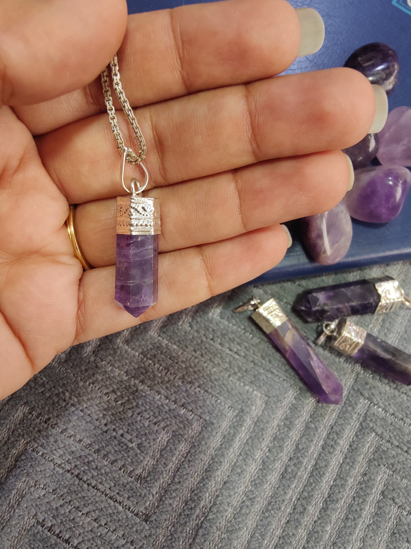 Calming Intuitive Amethyst Pencil Pendant