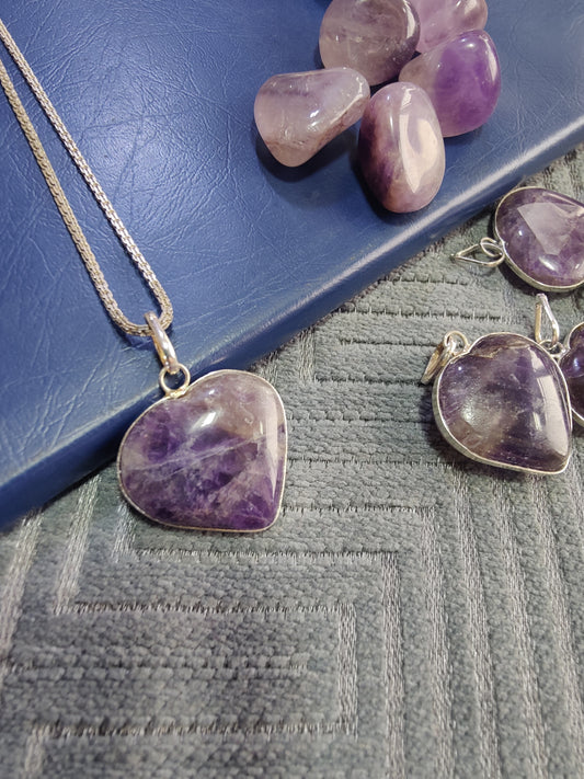 Calming Intuitive Amethyst Heart Pendant