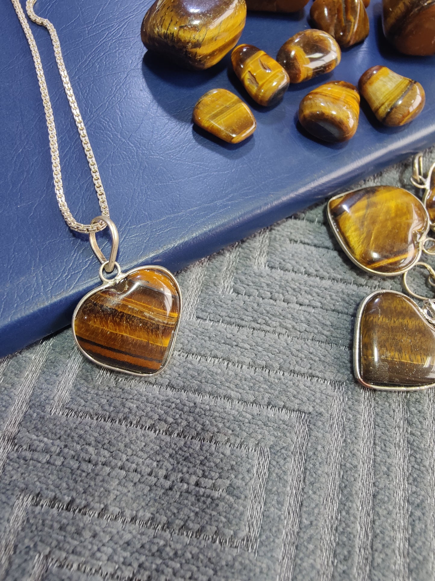 Strength and Confidence Tiger Eye Heart Pendant