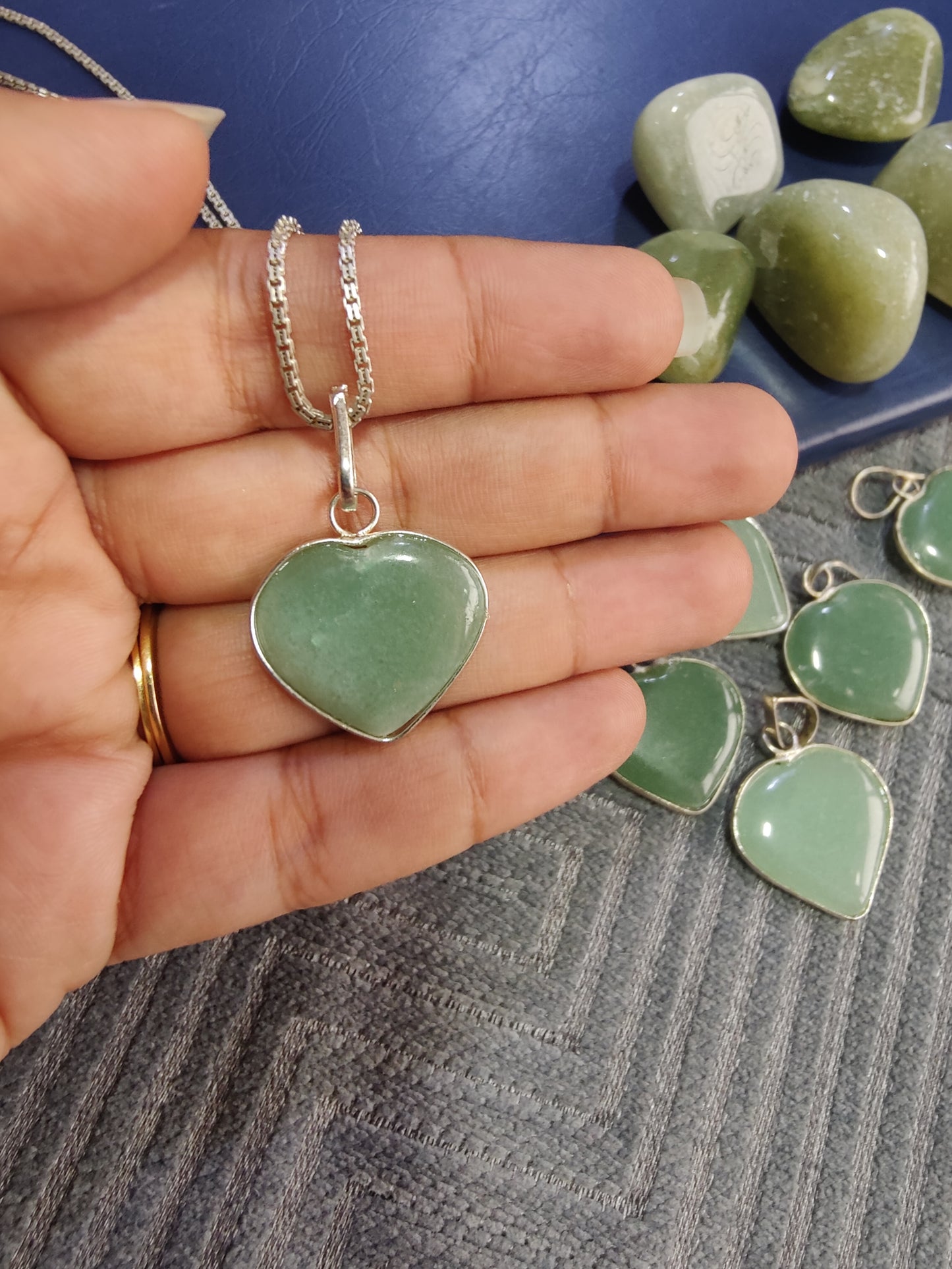 Luck and Opportunities Green Aventurine Heart Pendant