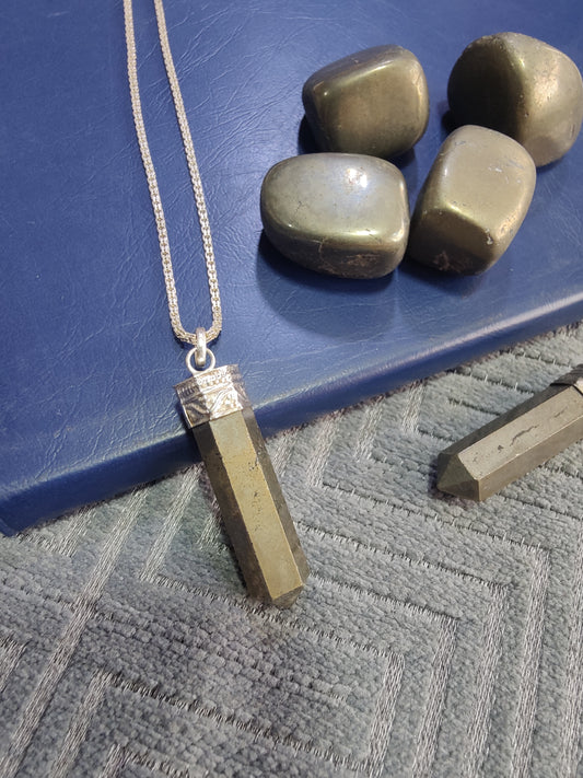 Prosperity Pyrite Pencil Pendant