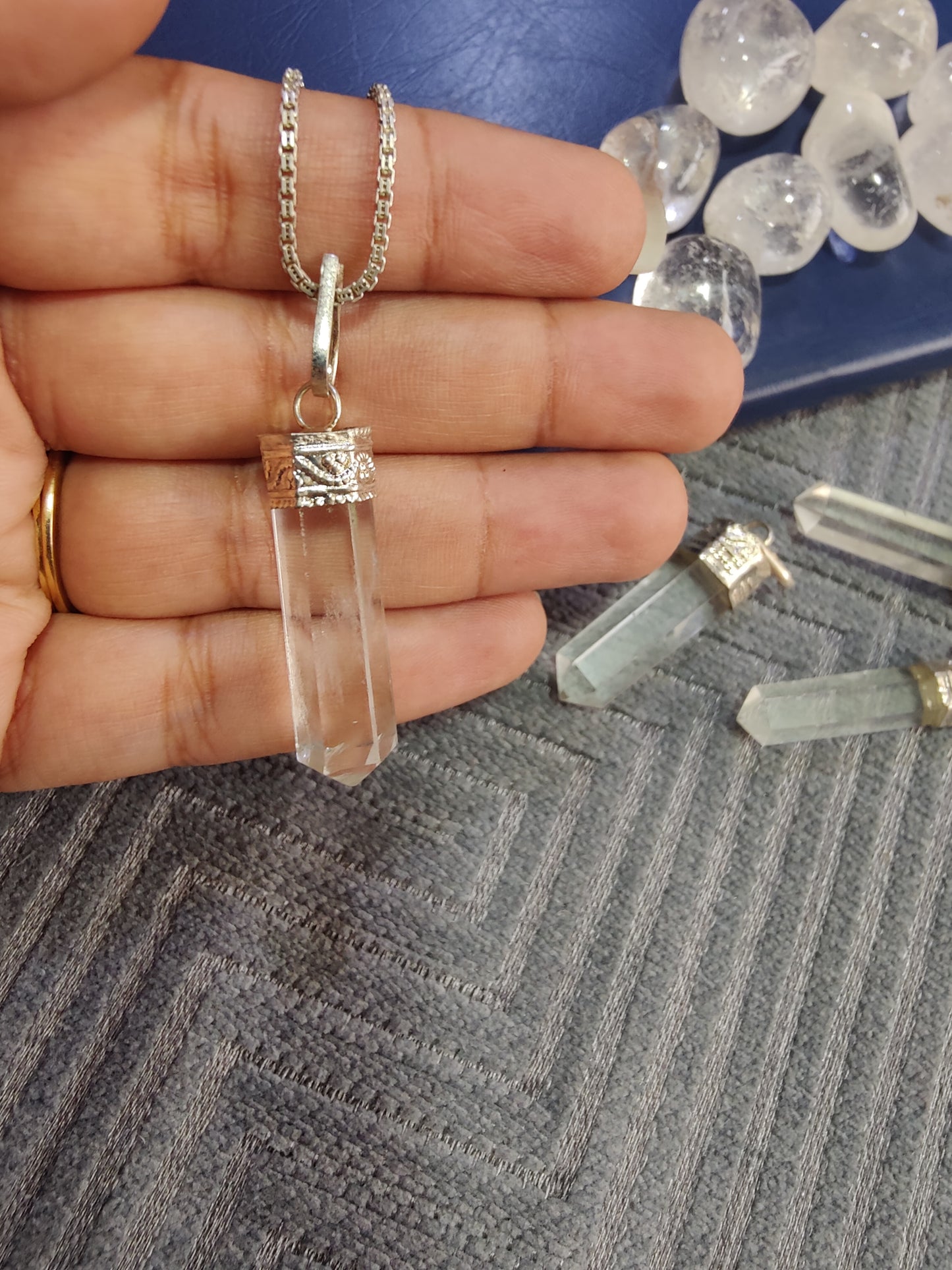 Master Healer Clear Quartz Pencil Pendant