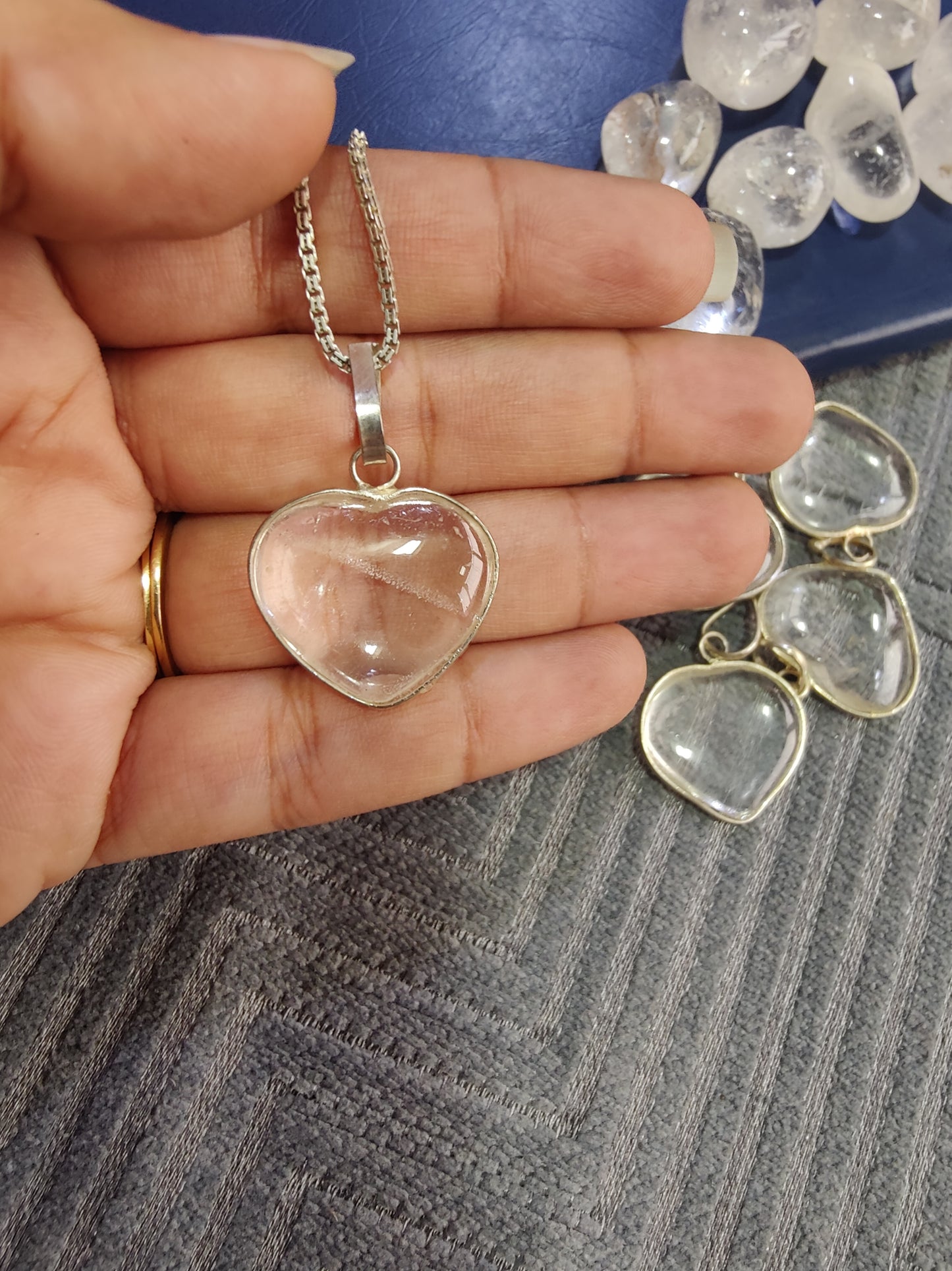 Master Healer Clear Quartz Heart Pendant