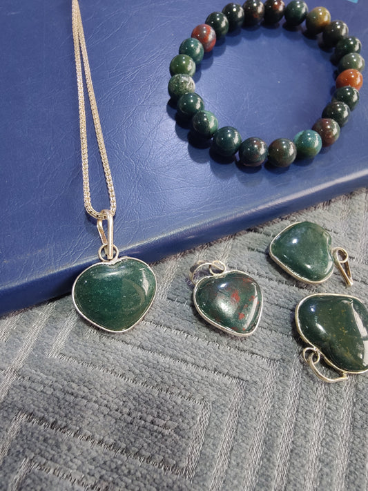 Remove Toxicity with Bloodstone Heart Pendant