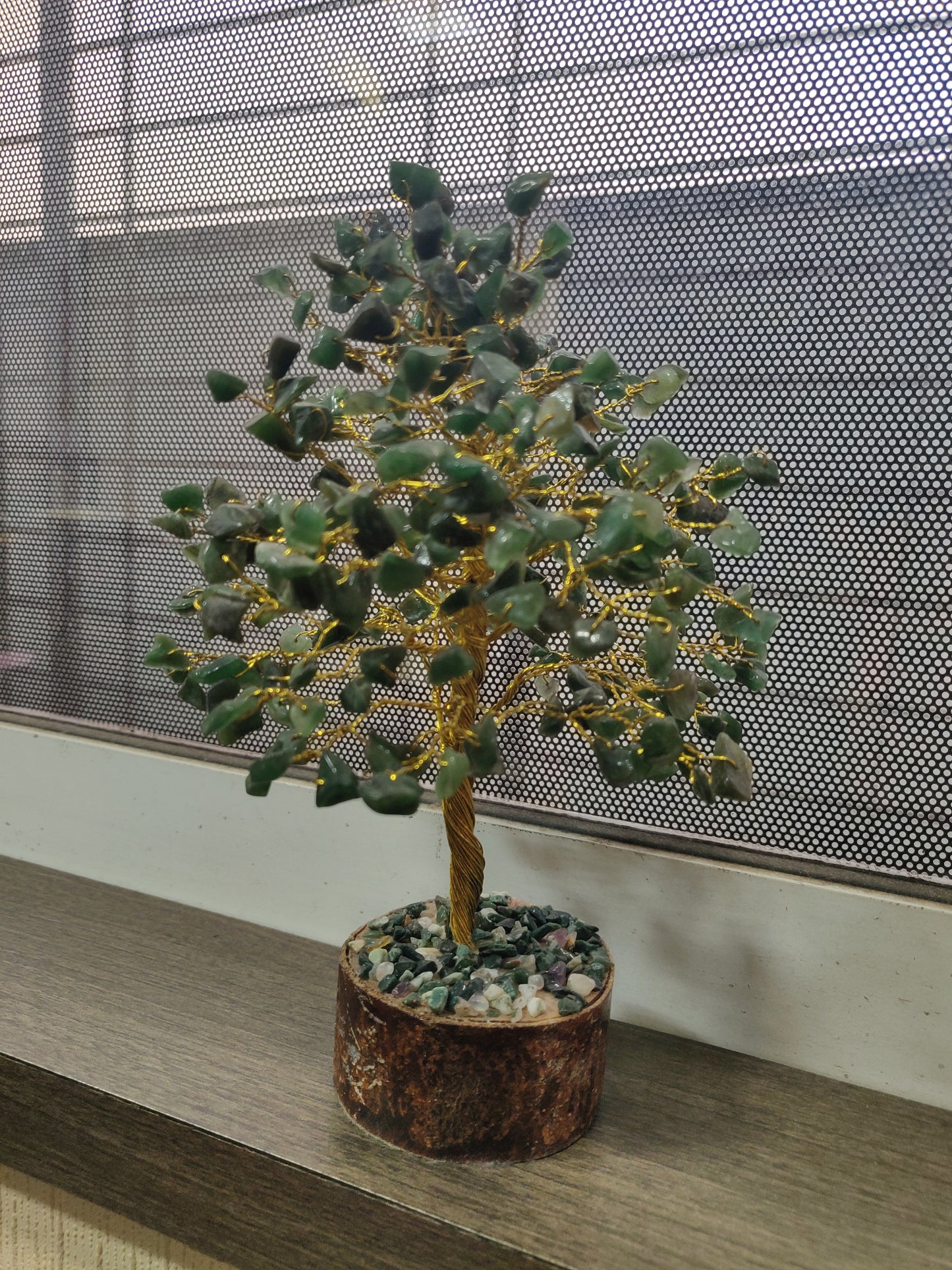 Luck and Harmony Green Jade Tree (Wire Base)