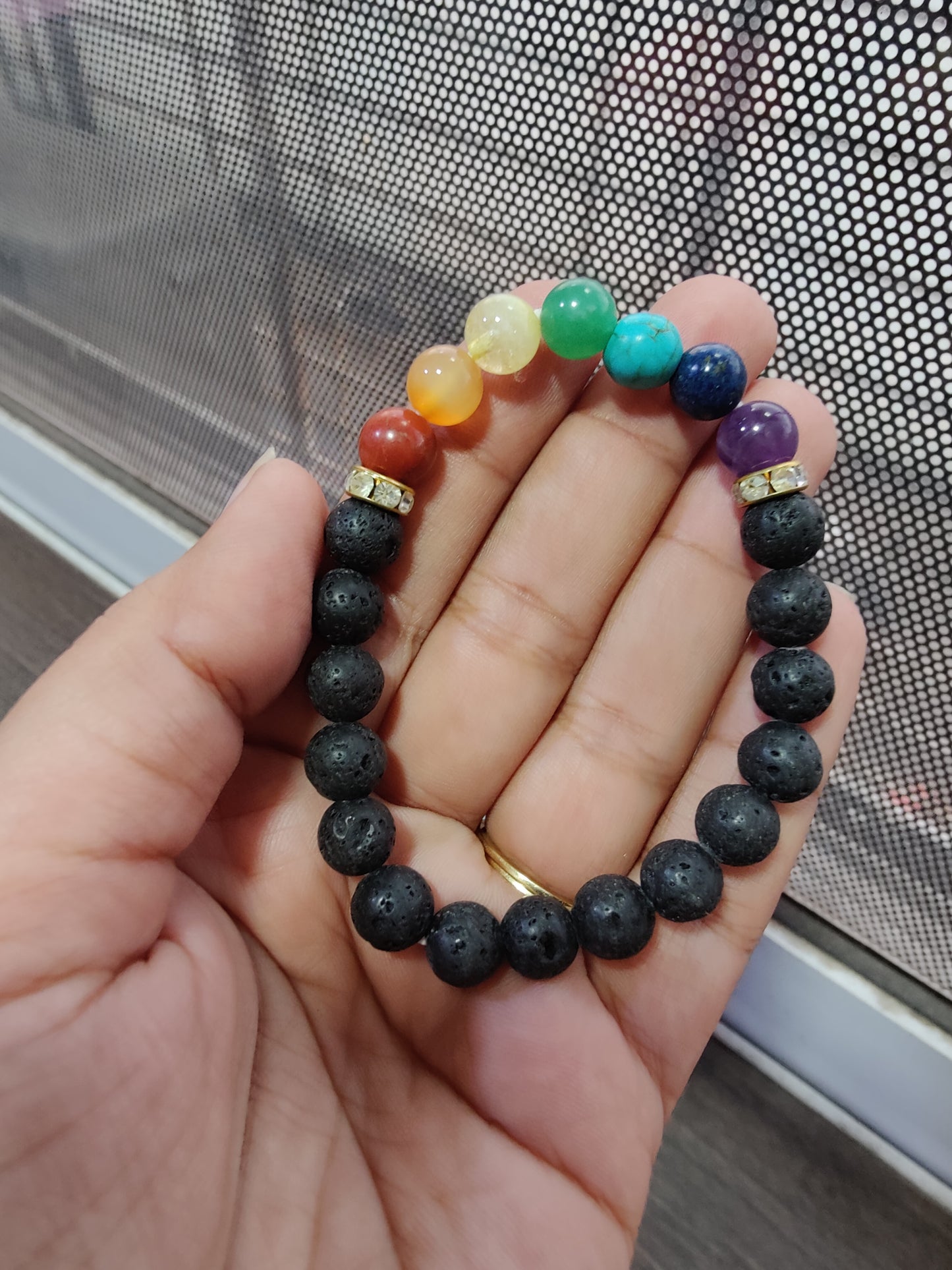 Lava with 7 Chakra Bracelet