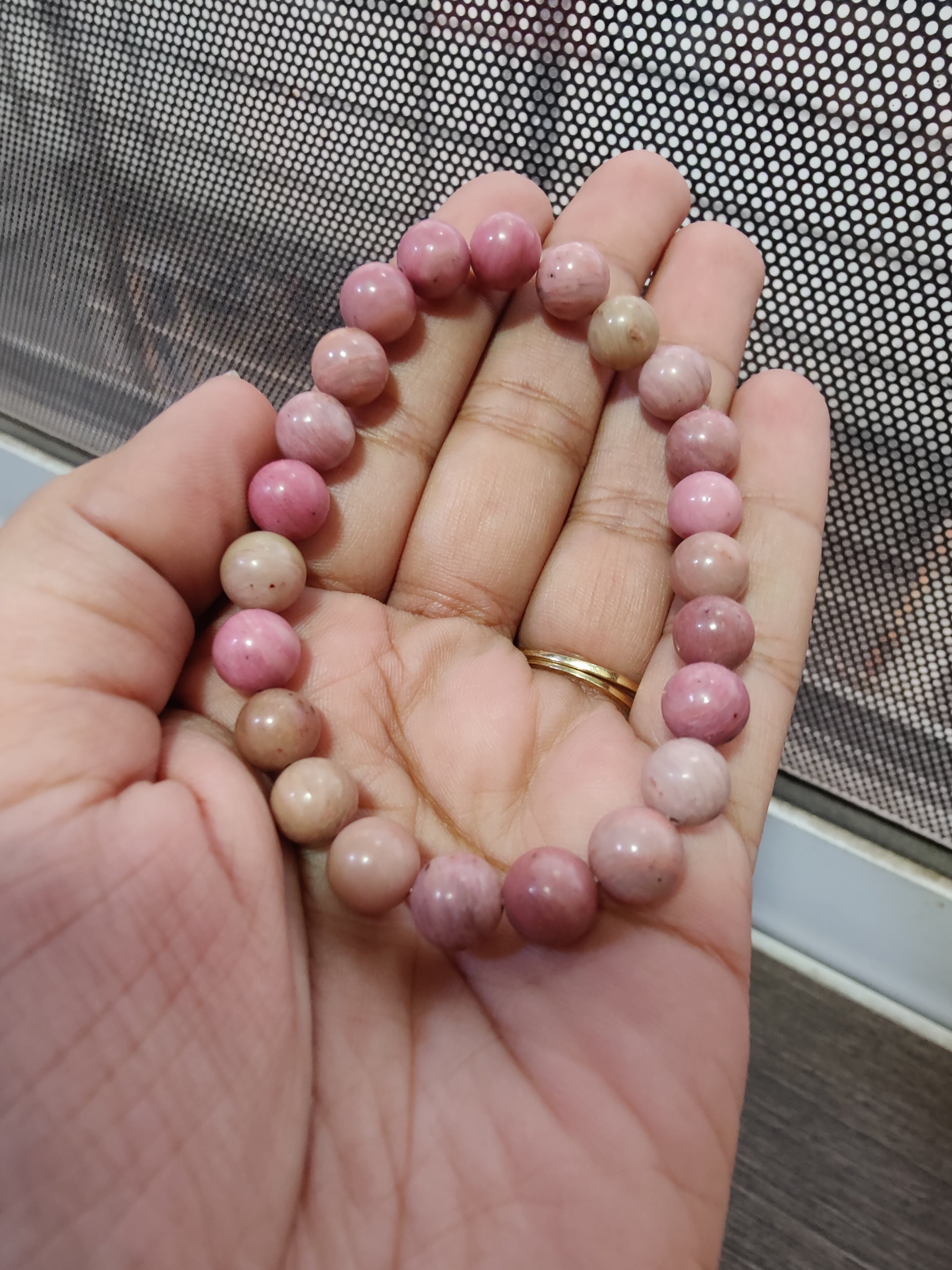 Rhodonite Bracelet Natural Crystal Bracelet 8MM Beads AAA Quality 24 Beads  at Rs 300/piece | Crystal Bracelets in Anand | ID: 27101707148