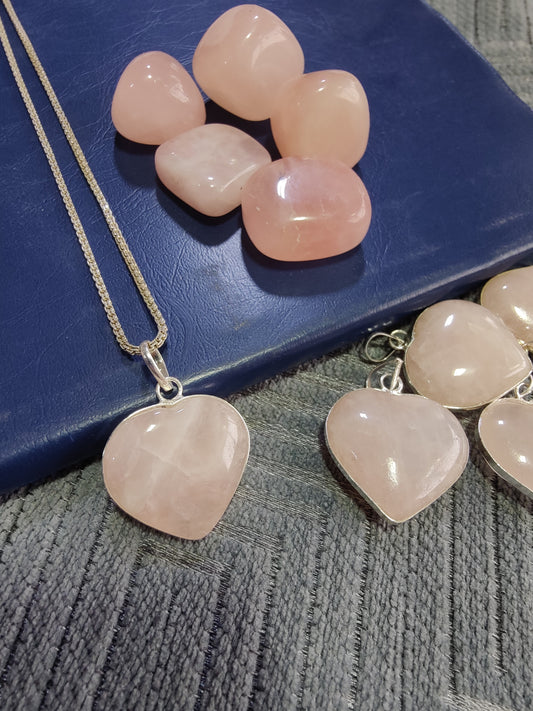 Attract Love Rose Quartz Heart Pendant