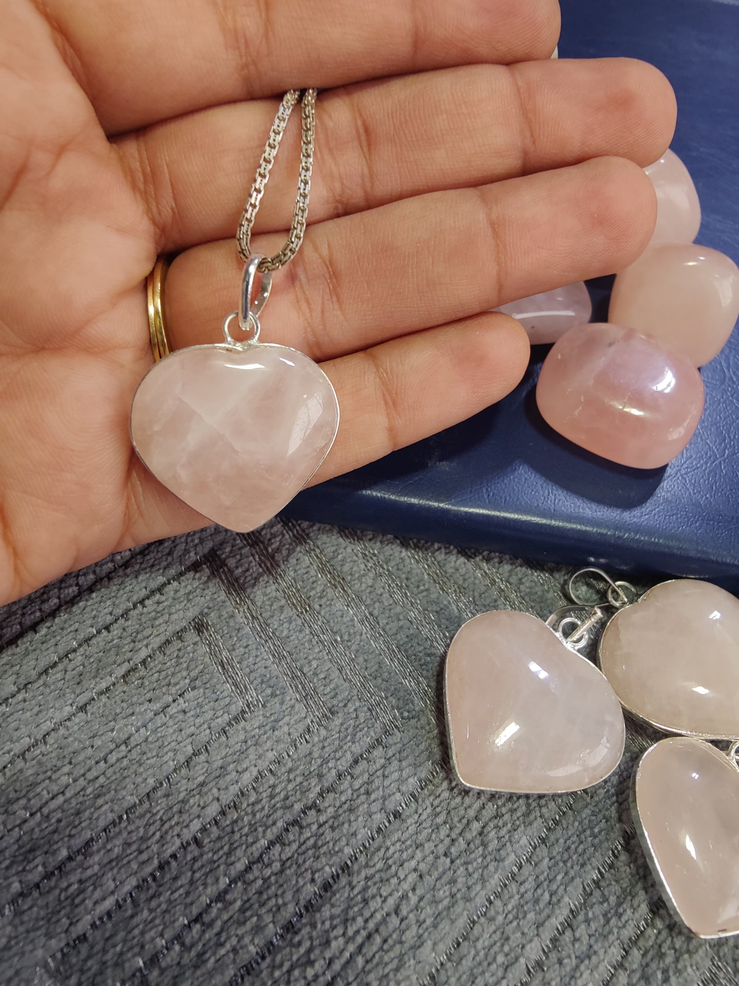 Attract Love Rose Quartz Heart Pendant