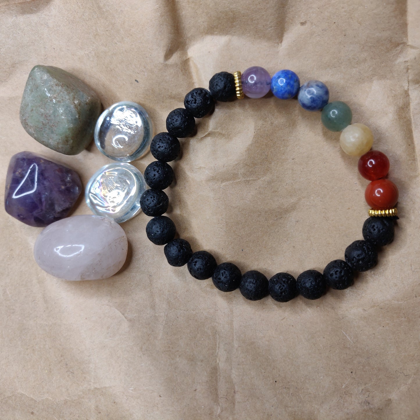 Lava with 7 Chakra Bracelet