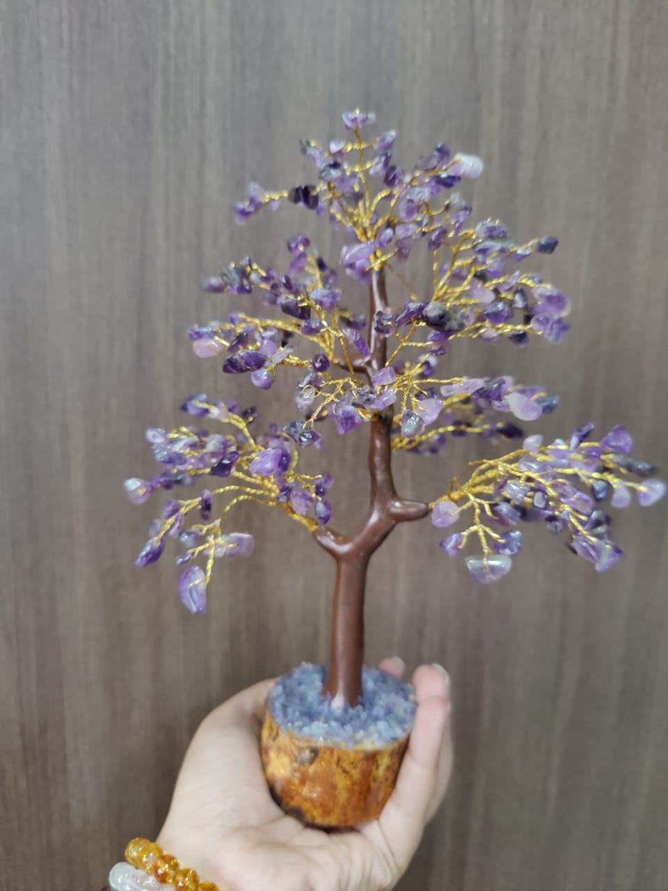 Calming Amethyst Tree (Wooden Base)